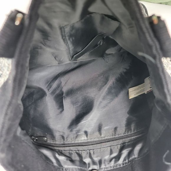 Disneyland Embroidered Mickey Mouse Black Tweed Tote Bag Book Bag - Picture 4 of 11